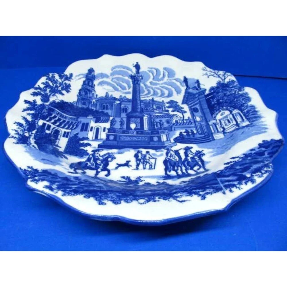 Victoria Ware Ironstone Blue Scenic Plate 12